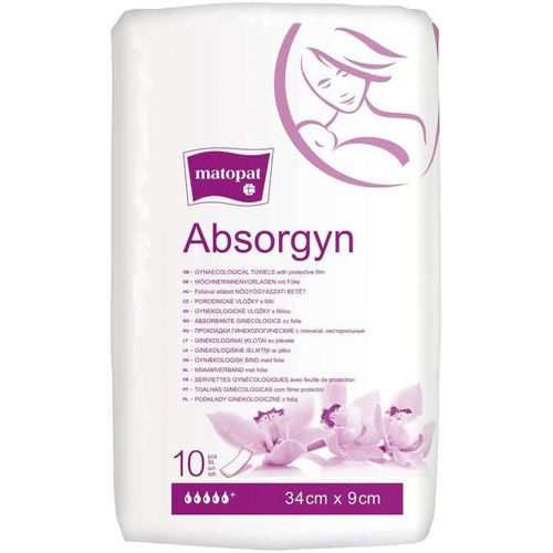 MATOPAT ABSORGYN ПРОКЛАДКИ ГИНЕКОЛОГИЧЕСКИЕ (СТЕРИЛ/НЕ СТЕРИЛ) 34 СМХ9 СМ    №10