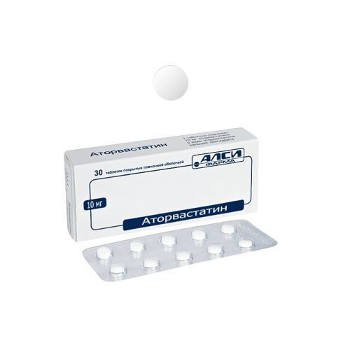 АТОРВАСТАТИН КАНОН ТАБЛЕТКИ ПОКРЫТЫЕ ОБОЛОЧКОЙ 10 МГ   №30