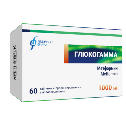 ГЛЮКОГАММА ТАБЛЕТКИ С ПРОЛОНГИРОВАННЫМ ВЫСВОБОЖДЕНИЕМ 1000 МГ   №60