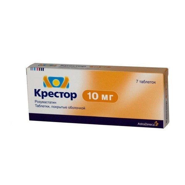 КРЕСТОР ТАБЛЕТКИ ПОКРЫТЫЕ ПЛЕНОЧНОЙ ОБОЛОЧКОЙ 10 МГ   №7
