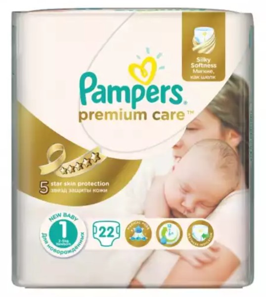 PAMPERS PREMIUM CARE ПОДГУЗНИКИ 1 NEWBORN 2-5КГ ПОДГУЗНИКИ ДЕТСКИЕ №22