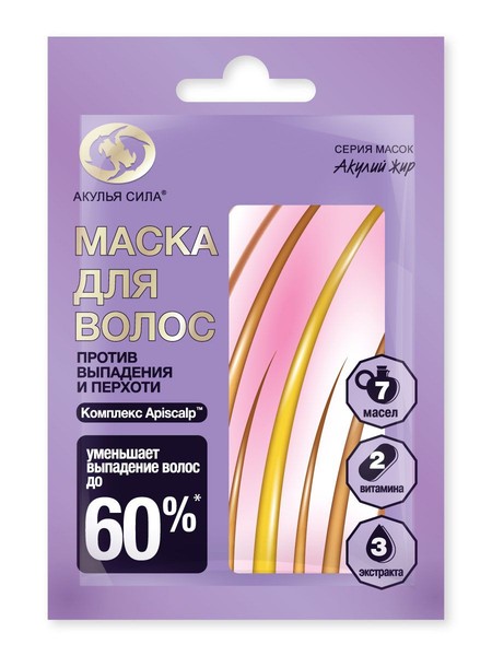 АКУЛЬЯ СИЛА МАСКА Д/ВОЛОС ПРОТИВ ВЫПАДЕНИЯ/ПЕРХОТИ КОСМЕТИЧЕСКАЯ МАСКА 25 МЛ №1