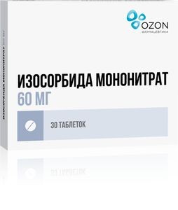ИЗОСОРБИДА МОНОНИТРАТ ТАБЛЕТКИ С ПРОЛОНГИРОВАННЫМ ВЫСВОБОЖДЕНИЕМ ПОКРЫТЫЕ ПЛЕНОЧНОЙ ОБОЛОЧКОЙ 60 МГ   №30