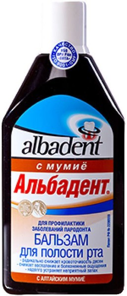 АЛЬБАДЕНТ БАЛЬЗАМ Д/ПОЛОСТИ РТА П/ПАРОДОНТОЗА С МУМИЕ ОПОЛАСКИВАТЕЛЬ ДЛЯ ПОЛОСТИ РТА 400 МЛ №1
