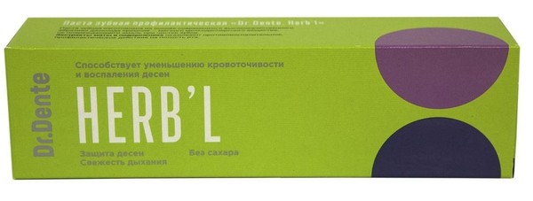DR.DENTE ЗУБ ПАСТА HERBL ЗУБНАЯ ПАСТА КОМПЛЕКСНАЯ  130 Г №1