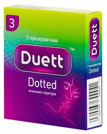 DUETT ПРЕЗЕРВАТИВЫ DOTTED (ТОЧЕЧНАЯ СТРУКТУРА) ПРЕЗЕРВАТИВ    №3