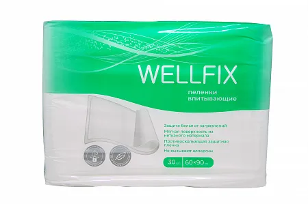 WELLFIX ПЕЛЕНКИ ВПИТЫВАЮЩИЕ ПЕЛЕНКИ ВПИТЫВАЮЩИЕ ВЗРОСЛЫЕ 60 СМX90 СМ   №30