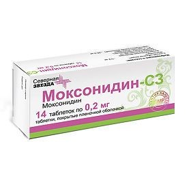 МОКСОНИДИН-СЗ ТАБЛЕТКИ ПОКРЫТЫЕ ПЛЕНОЧНОЙ ОБОЛОЧКОЙ 0,2 МГ   №14