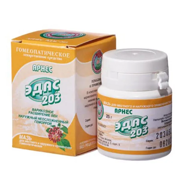 АРНЕС ЭДАС-203 МАЗЬ ДЛЯ НАРУЖНОГО ПРИМЕНЕНИЯ ГОМЕОПАТИЧЕСКАЯ  25 Г №1