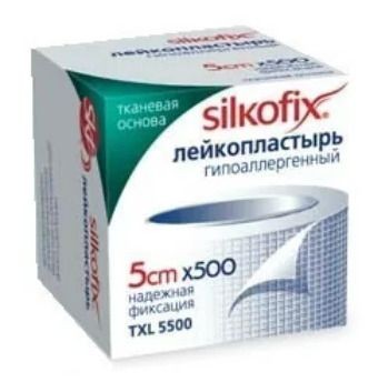 SILKOFIX ПЛАСТЫРЬ ТКАНЕВ/ОСНОВА 5СМ X 500 СМ ПЛАСТЫРЬ НА ТКАНЕВОЙ ОСНОВЕ   №1