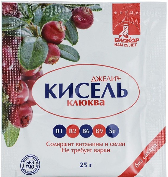 ДЖЕЛИ+ КИСЕЛЬ (С КЛЮКВОЙ) ПОРОШОК  25 Г №1