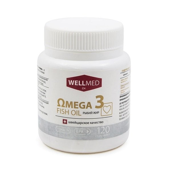 WELLMED OMEGA-3 FISH OIL РЫБИЙ ЖИР КАПСУЛЫ 260,3 МГ №120