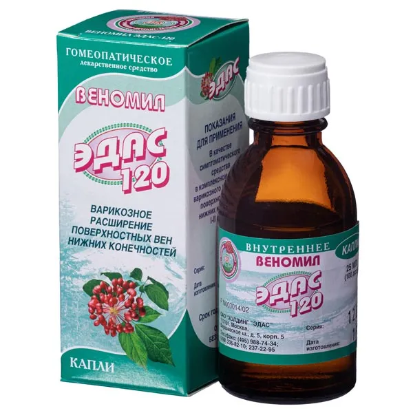 ВЕНОМИЛ ЭДАС-120 КАПЛИ ДЛЯ ПРИЕМА ВНУТРЬ ГОМЕОПАТИЧЕСКИЕ  25 МЛ №1