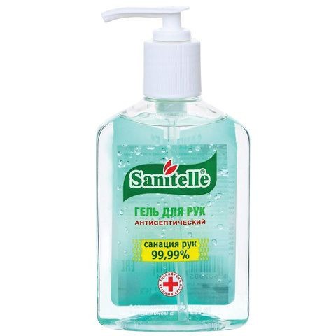 SANITELLE ГЕЛЬ Д/РУК С ВИТ Е И ЭКСТР АЛОЭ ЗЕЛЕНЫЙ ГЕЛЬ ДЛЯ РУК 250 МЛ №1
