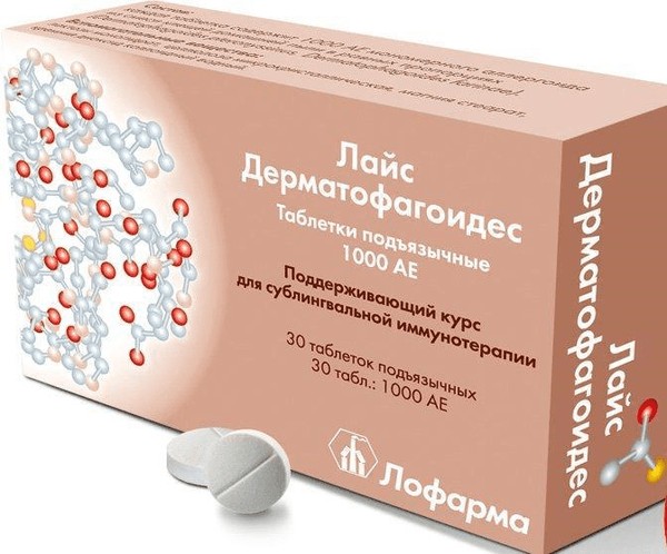 ЛАЙС ДЕРМАТОФАГОИДЕС ТАБЛЕТКИ ПОДЪЯЗЫЧНЫЕ 1000 АЕ   №30