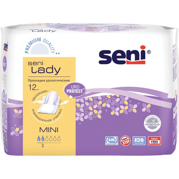 SENI LADY 2 MINI ПРОКЛАДКИ/ВКЛАДЫШИ УРОЛОГИЧЕСКИЕ ДЛЯ ЖЕНЩИН ПРОКЛАДКИ УРОЛОГИЧЕСКИЕ ЖЕНСКИЕ   №12