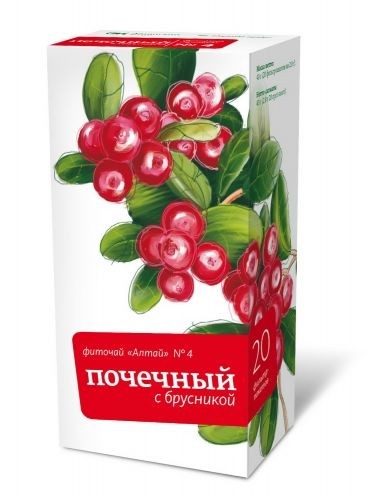 АЛТАЙ №4 (ПОЧЕЧНЫЙ С БРУСНИКОЙ) ЧАЙНЫЙ НАПИТОК  2 Г №20