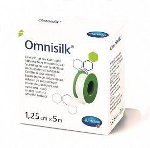 OMNISILK ПЛАСТЫРЬ ФИКСИРУЮЩИЙ ГИПОАЛЛЕРГЕННЫЙ ИЗ ИСКУССТВЕННОГО ШЕЛКА БЕЛОГО ЦВЕТА 5.0 М X 1.25 СМ ПЛАСТЫРЬ НА ШЕЛКОВОЙ ОСНОВЕ   №1