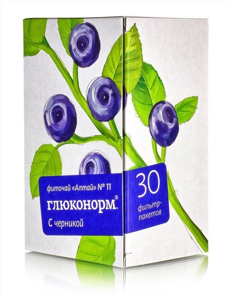 АЛТАЙ №11 (ГЛЮКОНОРМ. С ЧЕРНИКОЙ) ЧАЙНЫЙ НАПИТОК  2 Г №30