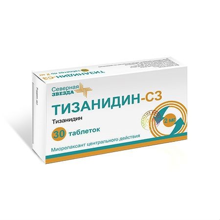 ТИЗАНИДИН-СЗ ТАБЛЕТКИ 2 МГ   №30