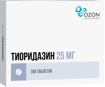 ТИОРИДАЗИН ТАБЛЕТКИ ПОКРЫТЫЕ ОБОЛОЧКОЙ 25 МГ   №100