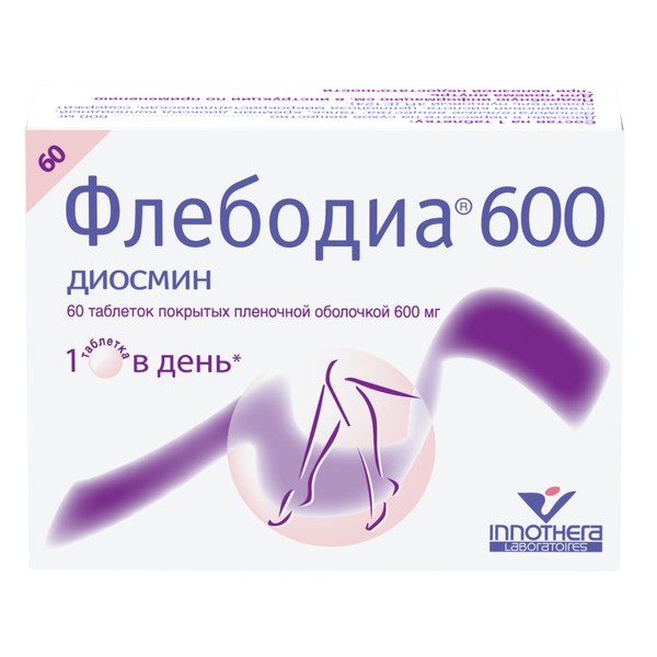 ФЛЕБОДИА 600 ТАБЛЕТКИ ПОКРЫТЫЕ ПЛЕНОЧНОЙ ОБОЛОЧКОЙ 600 МГ   №60