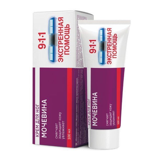 911 ЭКСТРЕННАЯ ПОМОЩЬ КРЕМ Д/НОГ МОЧЕВИНА КРЕМ ДЛЯ НОГ 100 МЛ №1