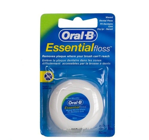ORAL-B З/НИТЬ ESSENTIAL FLOSS ВОЩЕНАЯ С МЯТОЙ ЗУБНАЯ НИТЬ 50 М №1