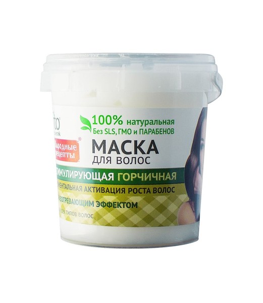 НАРОДНЫЕ РЕЦЕПТЫ МАСКА Д/ВОЛОС СТИМУЛИРУЮЩАЯ ГОРЧИЧНАЯ МАСКА ДЛЯ ВОЛОС 155 МЛ №1