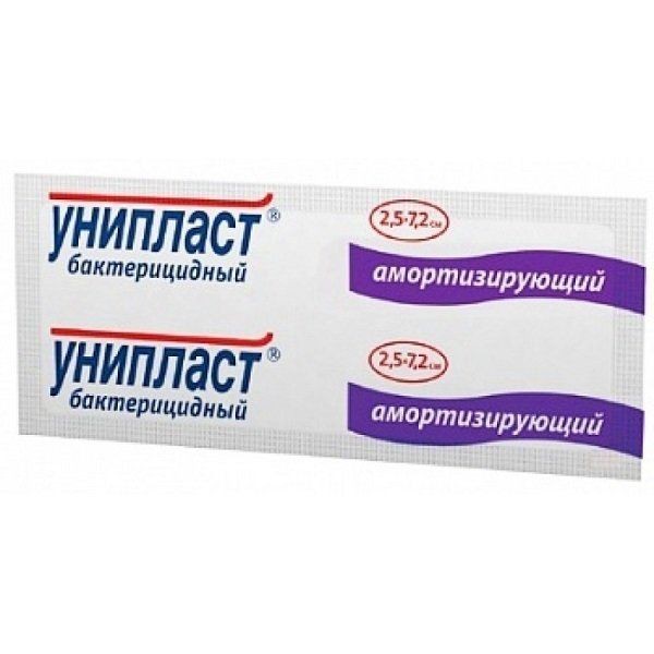 УНИПЛАСТ ПЛАСТЫРЬ БАКТЕРИЦИД АМОРТИЗИРУЮЩИЙ ПЛАСТЫРЬ 2,5 СМХ7,2 СМ   №1