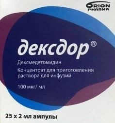 ДЕКСДОР КОНЦЕНТРАТ ДЛЯ ПРИГОТОВЛЕНИЯ РАСТВОРА ДЛЯ ИНФУЗИЙ 100 МКГ/МЛ 2 МЛ №25