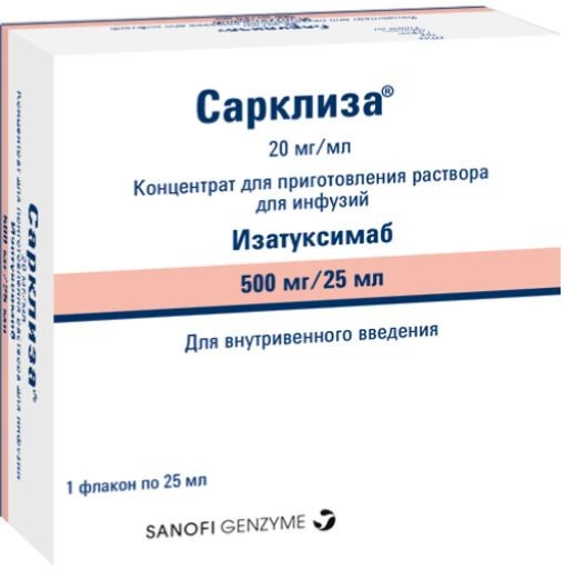 САРКЛИЗА КОНЦЕНТРАТ ДЛЯ ПРИГОТОВЛЕНИЯ РАСТВОРА ДЛЯ ИНФУЗИЙ 20 МГ/МЛ 25 МЛ №1