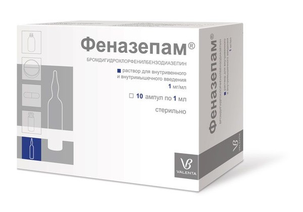 ФЕНАЗЕПАМ РАСТВОР ДЛЯ ВНУТРИВЕННОГО И ВНУТРИМЫШЕЧНОГО ВВЕДЕНИЯ 1 МГ/МЛ 1 МЛ №10