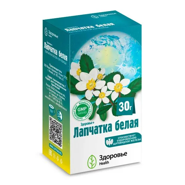 ЛАПЧАТКИ БЕЛОЙ КОРНЕВИЩА РАСТИТЕЛЬНОЕ СЫРЬЕ  30 Г №1
