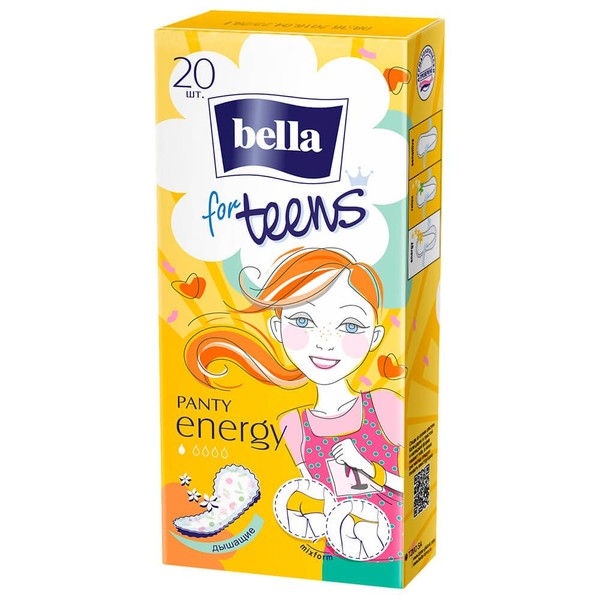 BELLA FOR TEENS ПРОКЛАДКИ ЕЖЕДНЕВНЫЕ PANTY ENERGY ПРОКЛАДКИ ЖЕНСКИЕ ГИГИЕНИЧЕСКИЕ ЕЖЕДНЕВНЫЕ №20