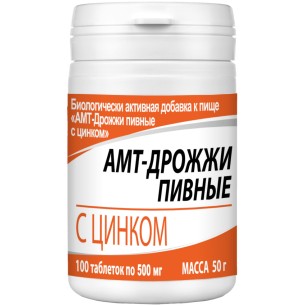 АМТ-ДРОЖЖИ ПИВНЫЕ С ЦИНКОМ ТАБЛЕТКИ 500 МГ   №100