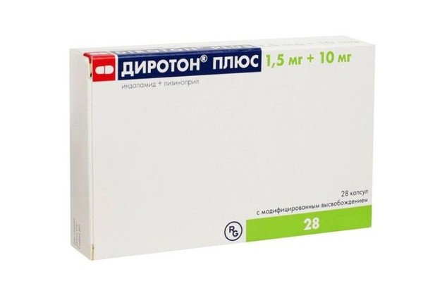 ДИРОТОН ПЛЮС КАПСУЛЫ С МОДИФИЦИРОВАННЫМ ВЫСВОБОЖДЕНИЕМ 1,5 МГ+10 МГ   №28