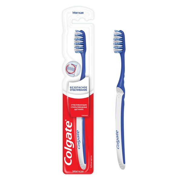 COLGATE ЗУБН ЩЕТКА БЕЗОПАСНОЕ ОТБЕЛИВАНИЕ МЯГКАЯ ЗУБНАЯ ЩЕТКА   №1