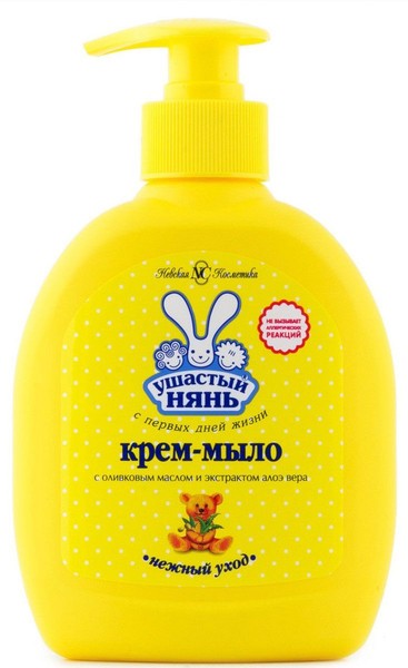 УШАСТЫЙ НЯНЬ КРЕМ-МЫЛО ЖИДКОЕ ОЛИВКОВОЕ МАСЛ/АЛОЭ ВЕРА МЫЛО ЖИДКОЕ ДЕТСКОЕ 300 МЛ №1