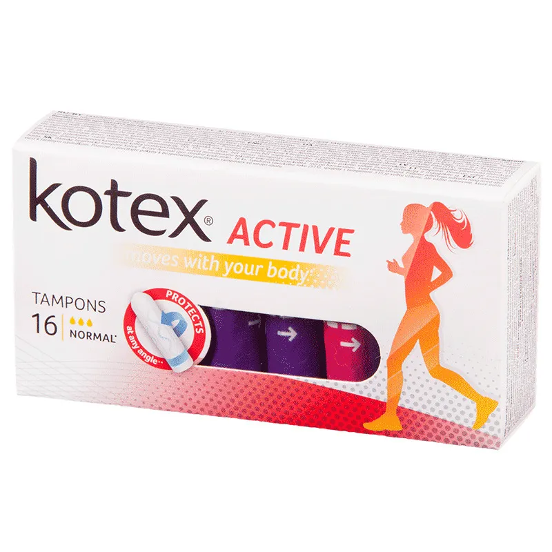 KOTEX ТАМПОНЫ АКТИВ НОРМАЛ ТАМПОНЫ ЖЕНСКИЕ ГИГИЕНИЧЕСКИЕ №16