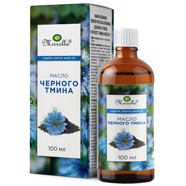 МАСЛО ЧЕРНОГО ТМИНА МИРРОЛЛА МАСЛО ДЛЯ ПРИЕМА ВНУТРЬ  100 МЛ №1
