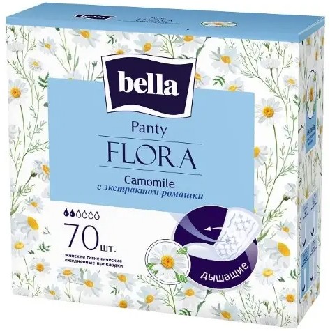 BELLA FLORA ПРОКЛАДКИ ЕЖЕДНЕВНЫЕ CAMOMILE/РОМАШКА ПРОКЛАДКИ ЖЕНСКИЕ ГИГИЕНИЧЕСКИЕ ЕЖЕДНЕВНЫЕ №70