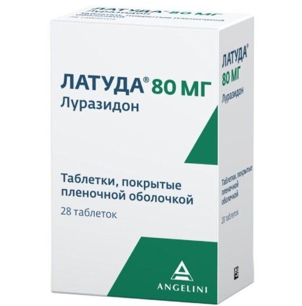 ЛАТУДА ТАБЛЕТКИ ПОКРЫТЫЕ ПЛЕНОЧНОЙ ОБОЛОЧКОЙ 80 МГ   №28