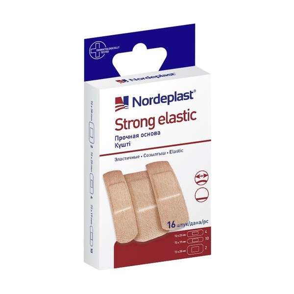 NORDEPLAST STRONG ELASTIC НАБОР ПЛАСТЫРЕЙ 3-Х РАЗМЕРОВ ПЛАСТЫРЬ №16