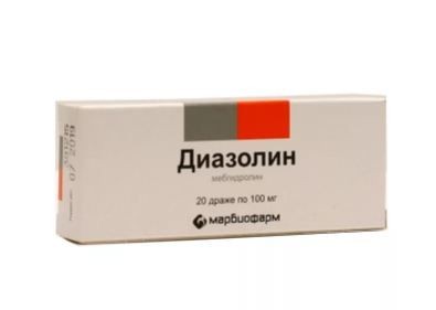 ДИАЗОЛИН ДРАЖЕ 100 МГ №20