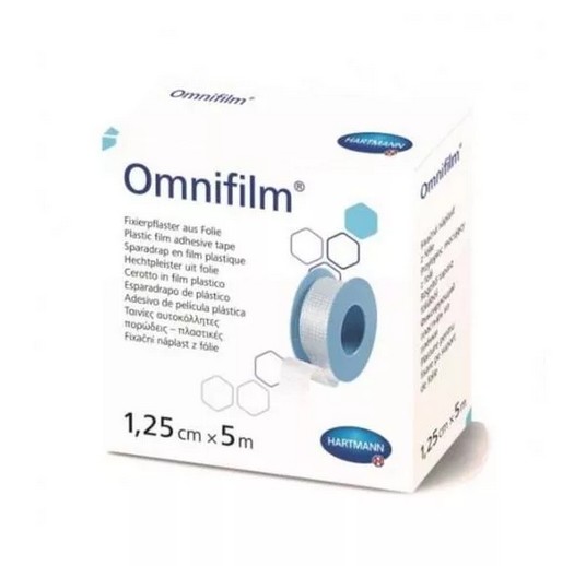 OMNIFILM ПЛАСТЫРЬ ФИКСИРУЮЩИЙ ГИПОАЛЛЕРГЕННЫЙ ИЗ ПОРИСТОЙ ПРОЗРАЧНОЙ ПЛЕНКИ 5.0 М X 1.25 СМ ПЛАСТЫРЬ НА ПЛЕНОЧНОЙ ОСНОВЕ   №1