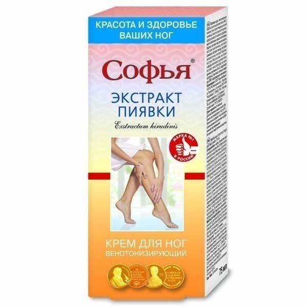 СОФЬЯ КРЕМ Д/НОГ ЭКСТРАКТ ПИЯВКИ КОСМЕТИЧЕСКИЙ КРЕМ 75 МЛ №1