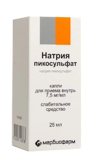 НАТРИЯ ПИКОСУЛЬФАТ КАПЛИ ДЛЯ ПРИЕМА ВНУТРЬ 7,5 МГ/МЛ 25 МЛ №1