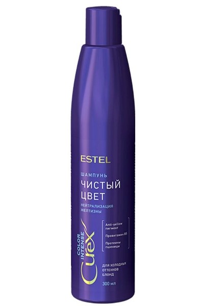 ESTEL CUREX COLOR INTENSE ШАМПУНЬ СЕРЕБРИСТЫЙ ДЛЯ ХОЛОДНЫХ ОТТЕНКОВ БЛОНД ШАМПУНЬ 300 МЛ №1