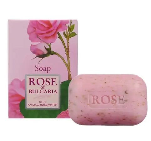 ROSE OF BULGARIA НАТУРАЛЬНОЕ МЫЛО С ЧАСТИЦАМИ СУХИХ ЛЕПЕСТКОВ РОЗ КОСМЕТИЧЕСКОЕ МЫЛО 100 Г №1